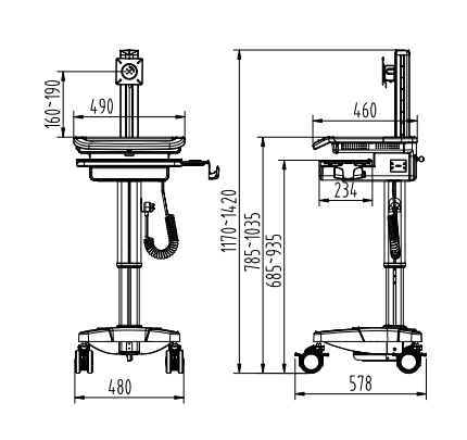 Chariot d'ordinateur PAB-00-3
