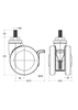Roue jumelée avec frein EMYSD-120B-WG-M12X25-01